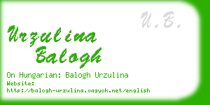 urzulina balogh business card